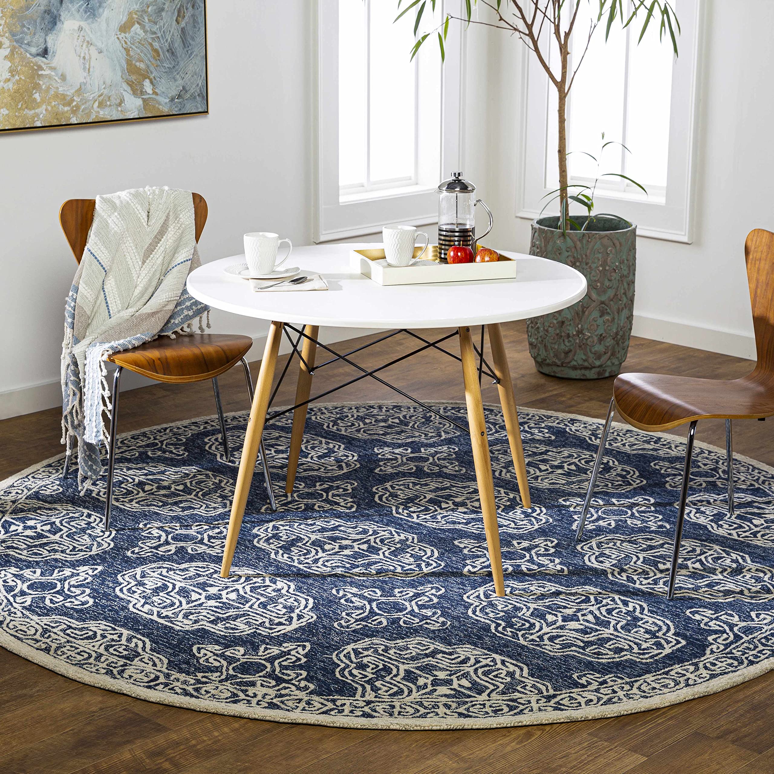 Premium Hauteloom Glenoma Wool Area Rug - Traditional Beige & Gray - 9'9