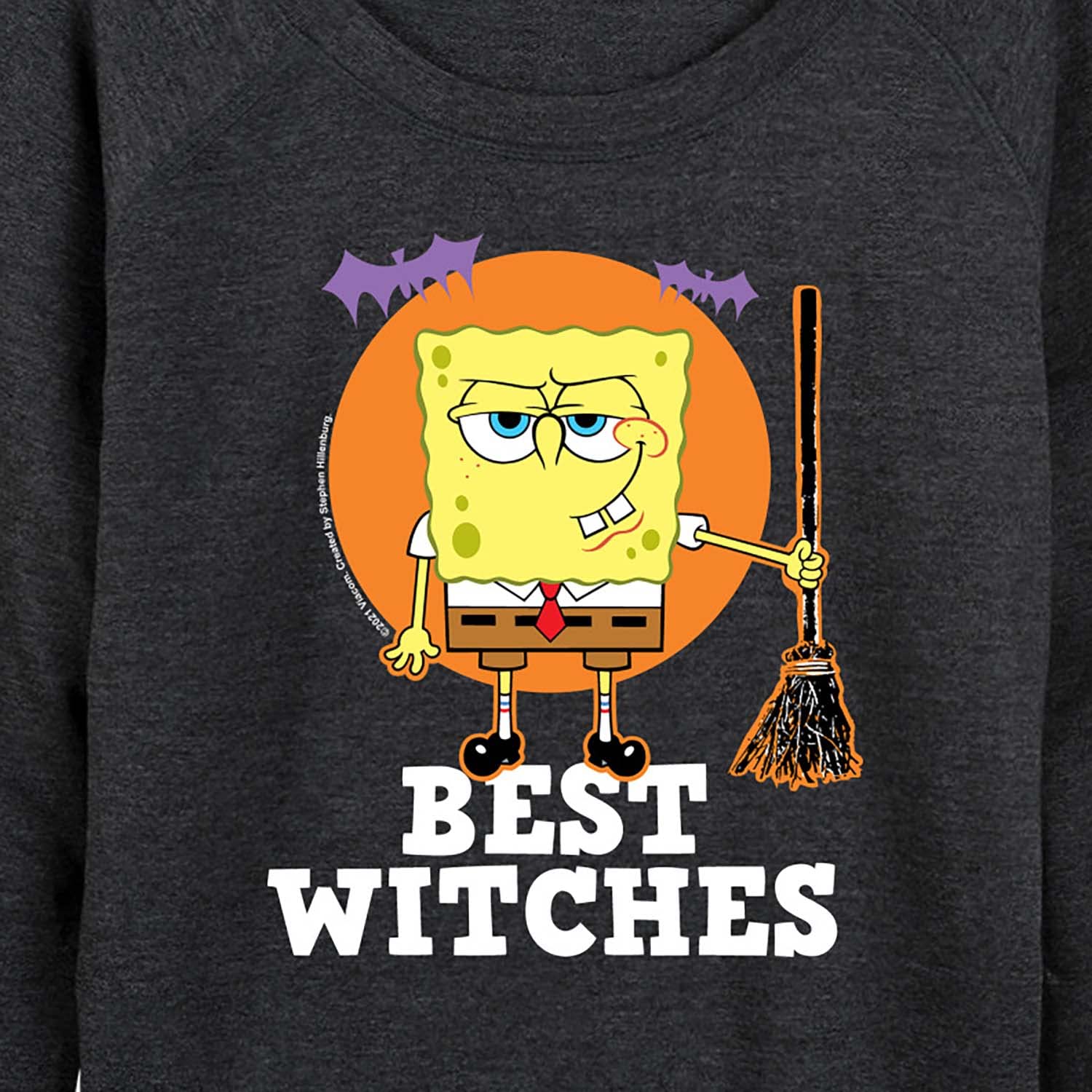 HYBRID APPAREL Women's Lightweight French Terry Pullover Hoodie - SpongeBob SquarePants Best Witches Design - Soft Casual Sweatshirt for Lounge, Halloween Costume & Everyday Wear