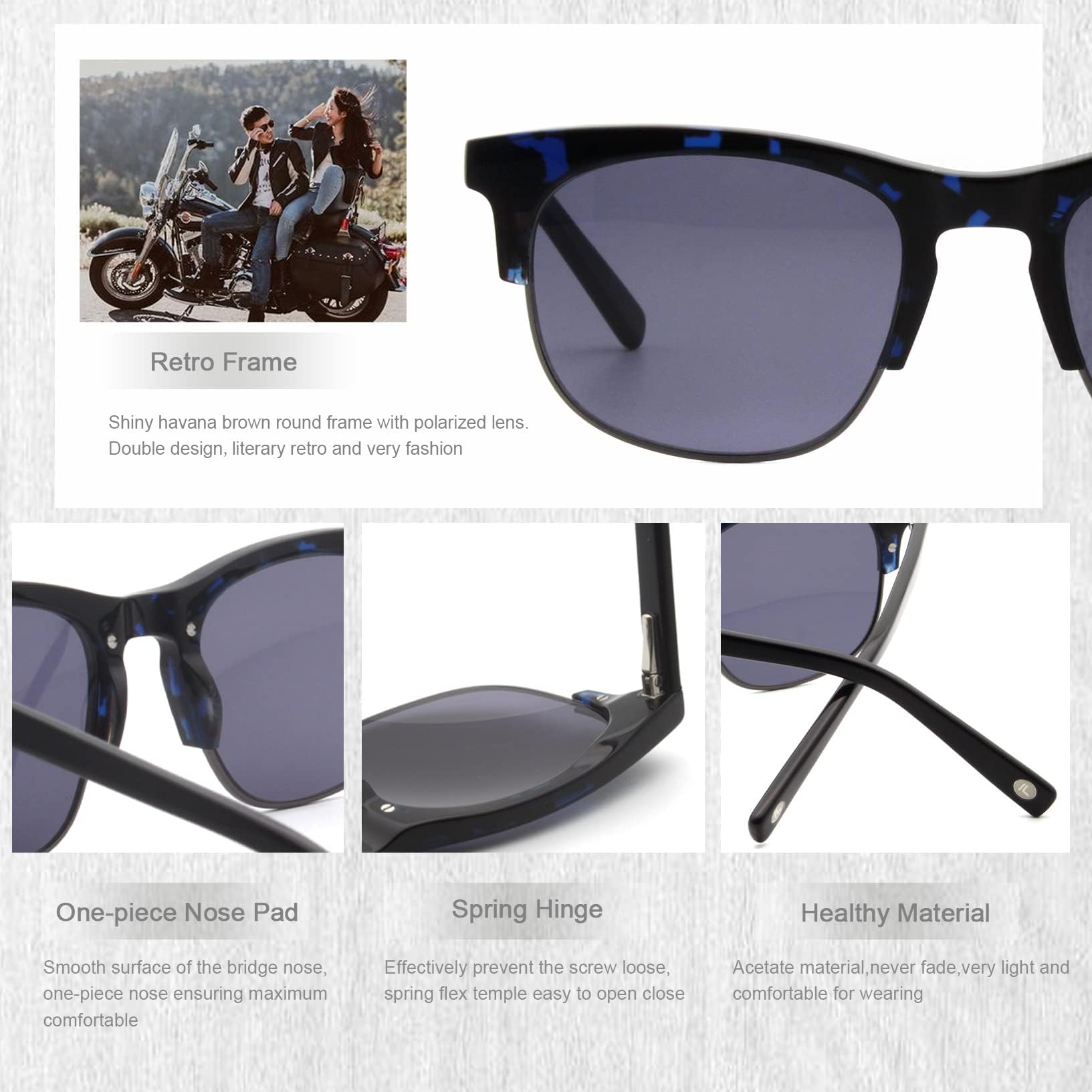 MOSTAR Classic Square Sunglasses for Men & Women - 100% UV Protection - Fashionable & Durable for Outdoor Activities, Driving, Beach & Travel