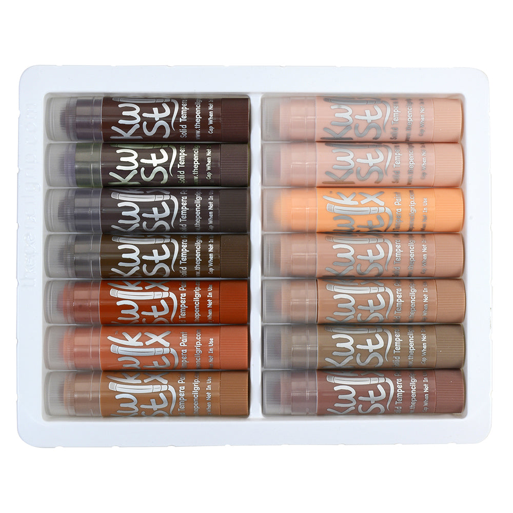 Kwik Stix Global Skin Tones 14 Piece Set - No Mess Tempera Paint Sticks for Kids | Perfect for Classroom Art Projects, Home Crafts & DIY Activities