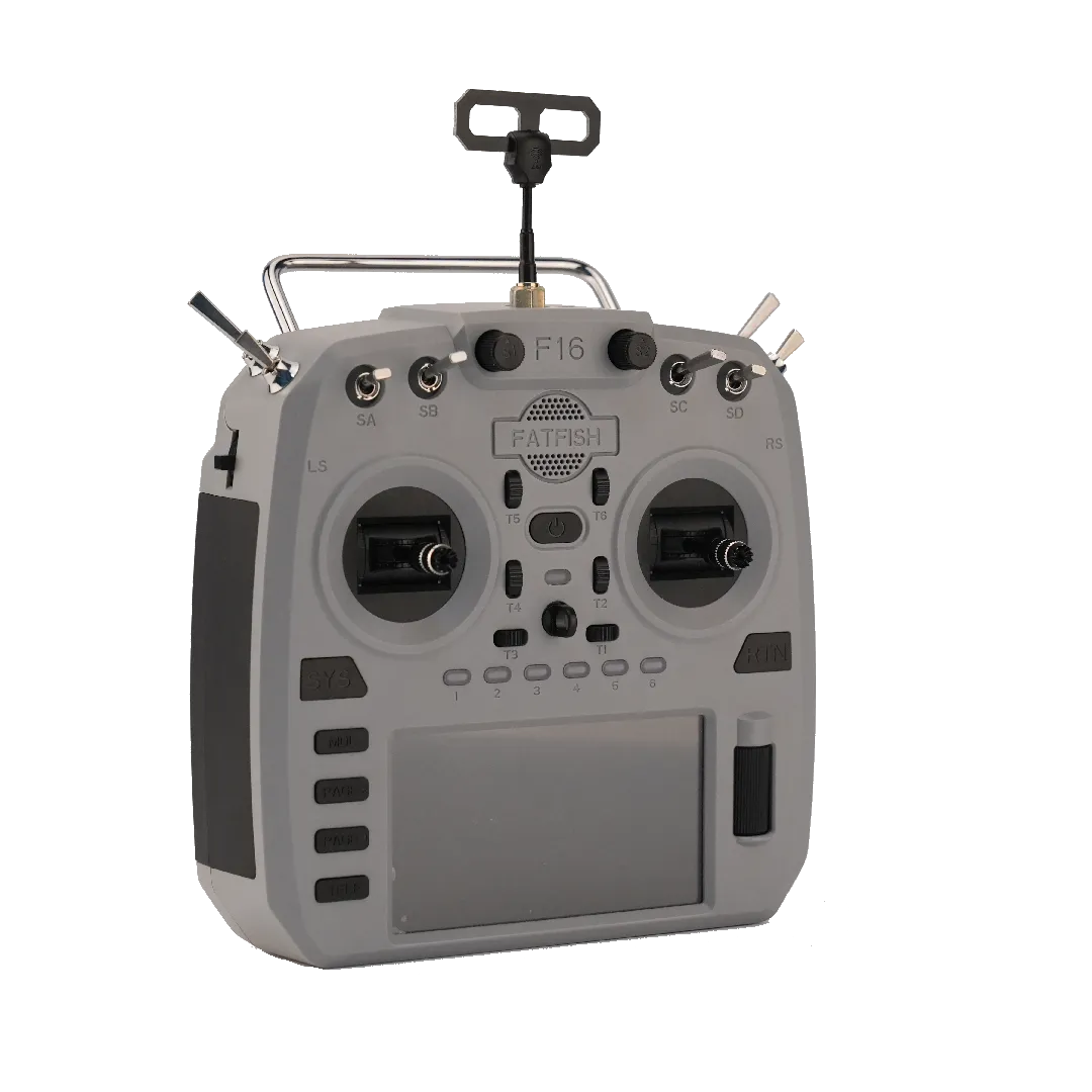 FATFISH F16 16CH Radio Controller with EdgeTX, Built-in ELRS Module & 4.3