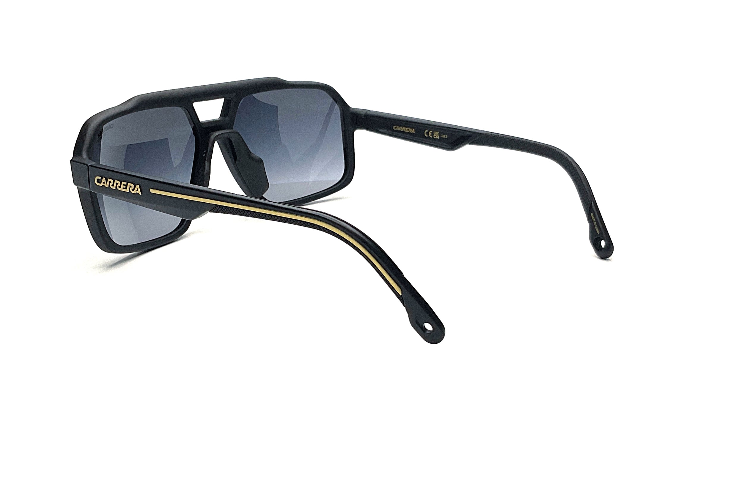 Carrera C Sport 03 Matte Black Gold Sunglasses - Polarized UV Protection Sports Sunglasses for Men & Women - Perfect for Running, Cycling, and Outdoor Activities