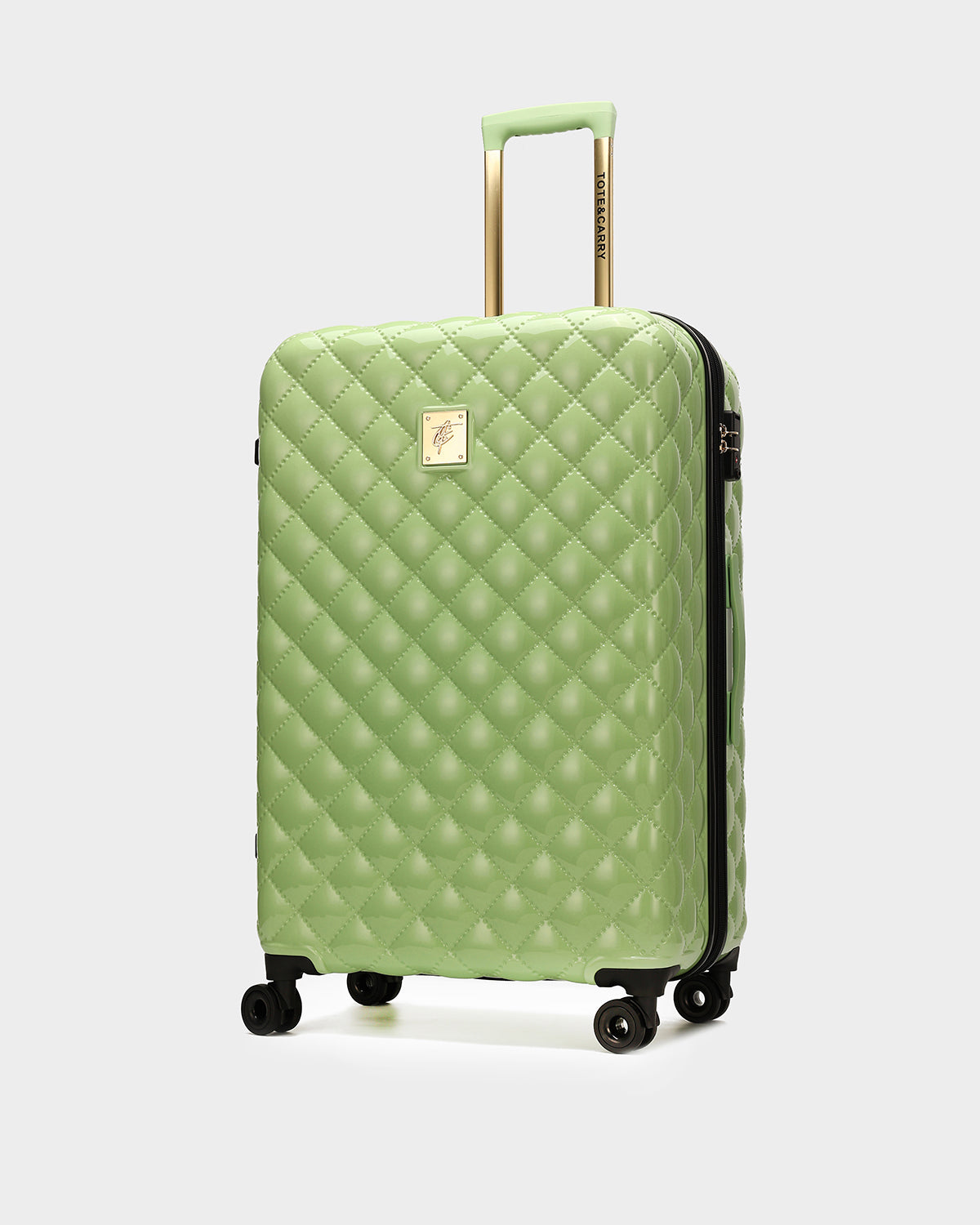 Premium Diamond 3-Piece Hardshell Luggage Set in Crystal Green - Lightweight Spinner Suitcase for Travel, Vacation & Business Trips (Carry-On, Medium & Large)