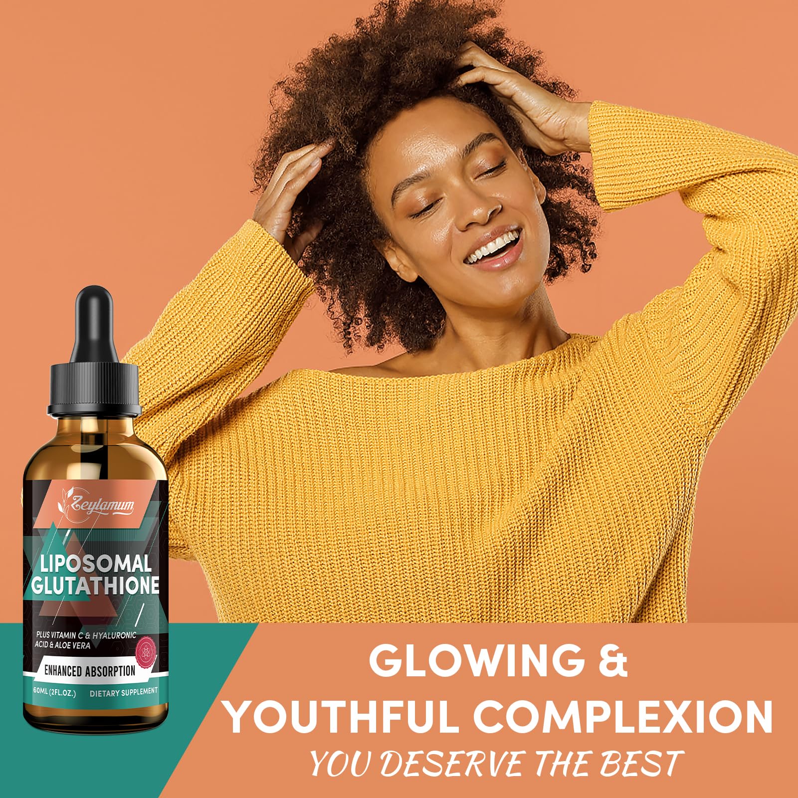 2000MG Liposomal Glutathione Liquid Drops - Premium Antioxidant Supplement with Vitamin C & Hyaluronic Acid for Enhanced Absorption | Supports Liver Detox, Skin Health & Immune Boost | 4.05 OZ Bottle for Daily Wellness & Anti-Aging Routine