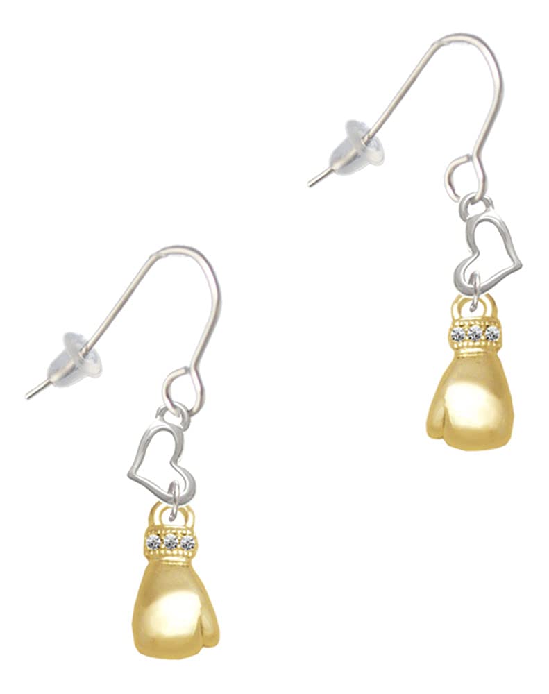 Delight Jewelry Small Boxing Glove & Heart French Hook Earrings - Dainty & Elegant Jewelry for Women, Perfect for Date Night, Parties & Everyday Wear