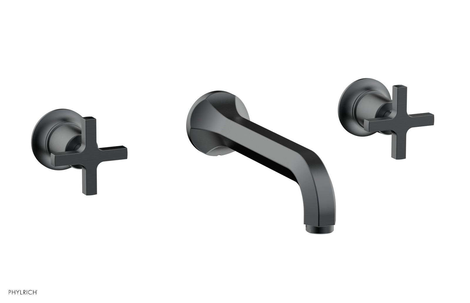 HEX MODERN Wall Mounted Lavatory Faucet Set with Cross Handles - Model 501 11 - Perfect for Bathroom Sink, Powder Room, and Guest Bath Installation