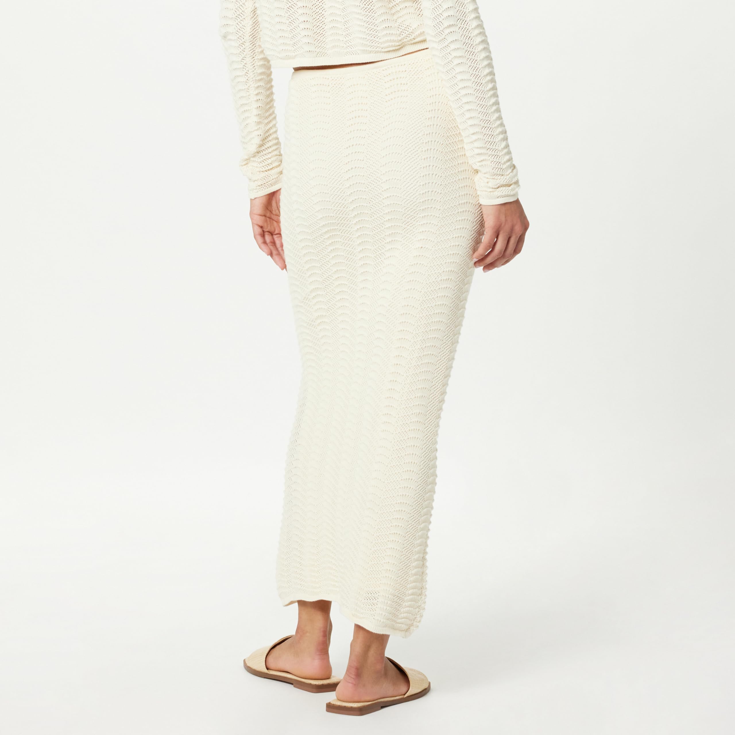 The Drop Women's Makayla Crochet Maxi Skirt - Boho Beach Skirt for Summer, Vacations & Music Festivals