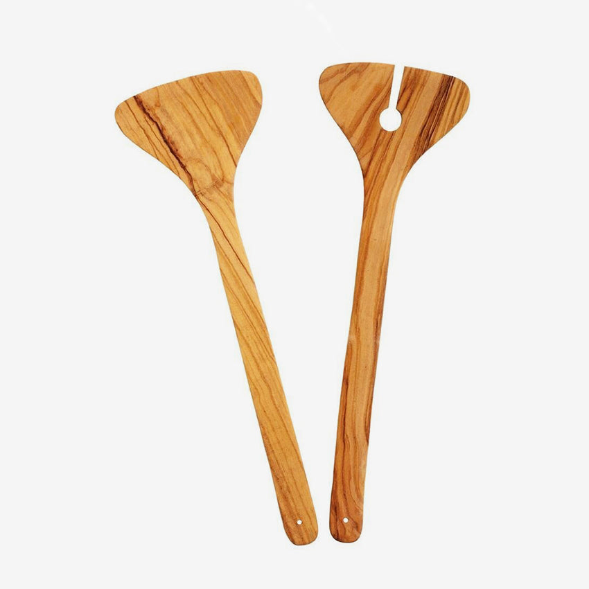 David Shaw | Premium Olive Wood Mid Century Salad Bowl Set - Perfect for Entertaining, Serving, and Storing Fresh Salads & Fruits