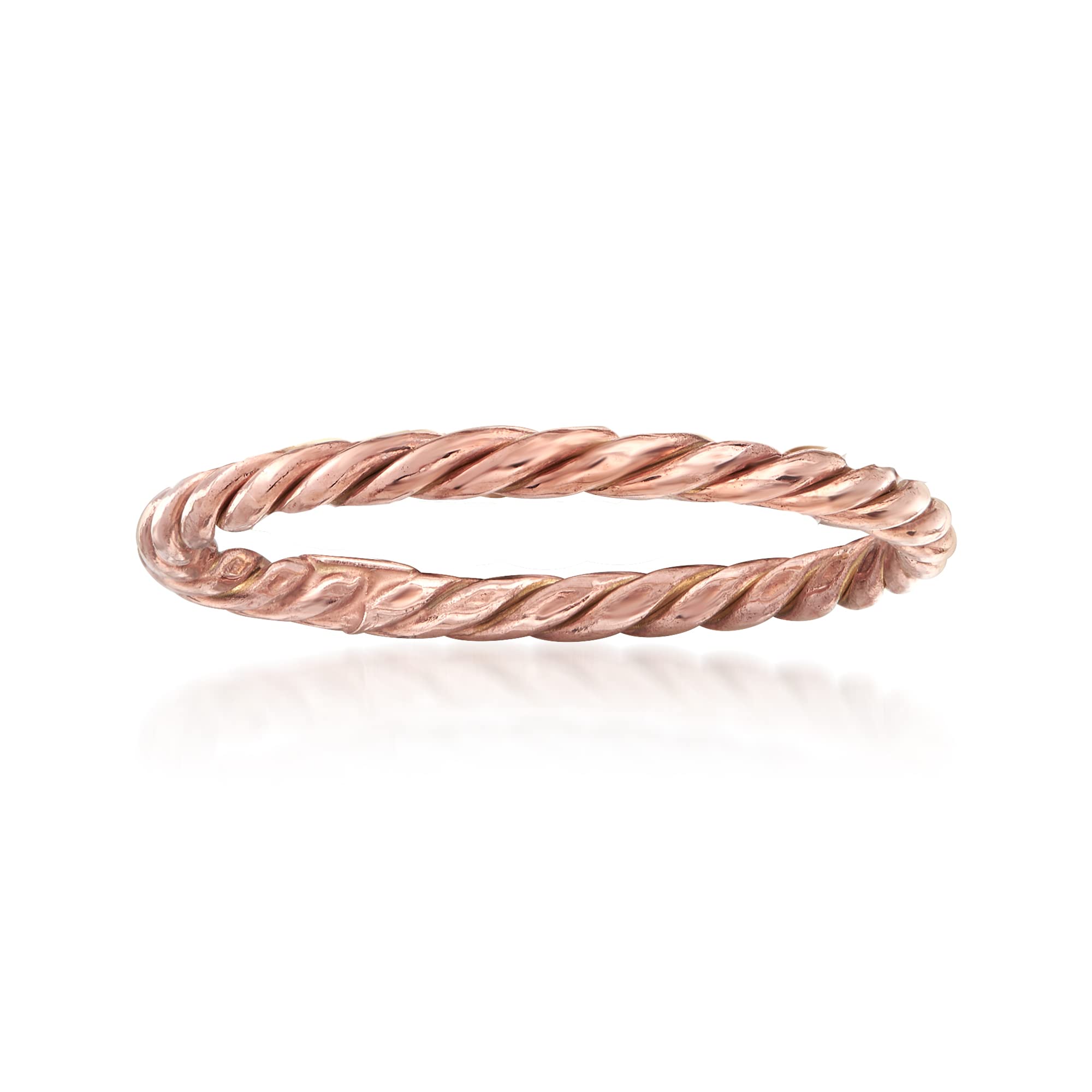 Ross-Simons 18kt Rose Gold Rope Ring for Women | Elegant Jewelry Gift for Anniversary, Valentine's Day & Special Occasions