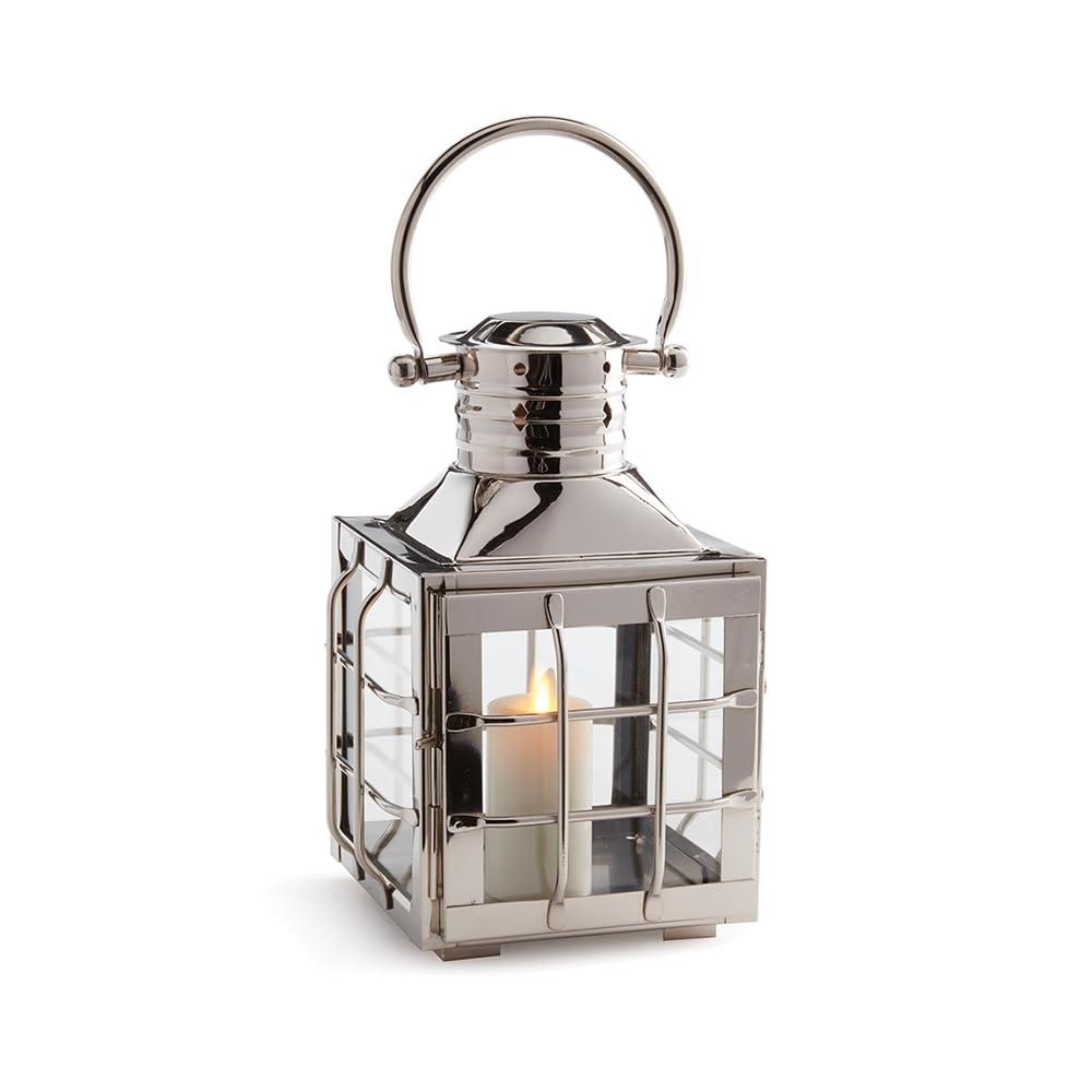 Napa Home & Garden Nantucket 11-Inch Outdoor Wall Lantern in Brushed Nickel - Weather-Resistant Porch Light for Patio, Garden & Entryway Lighting