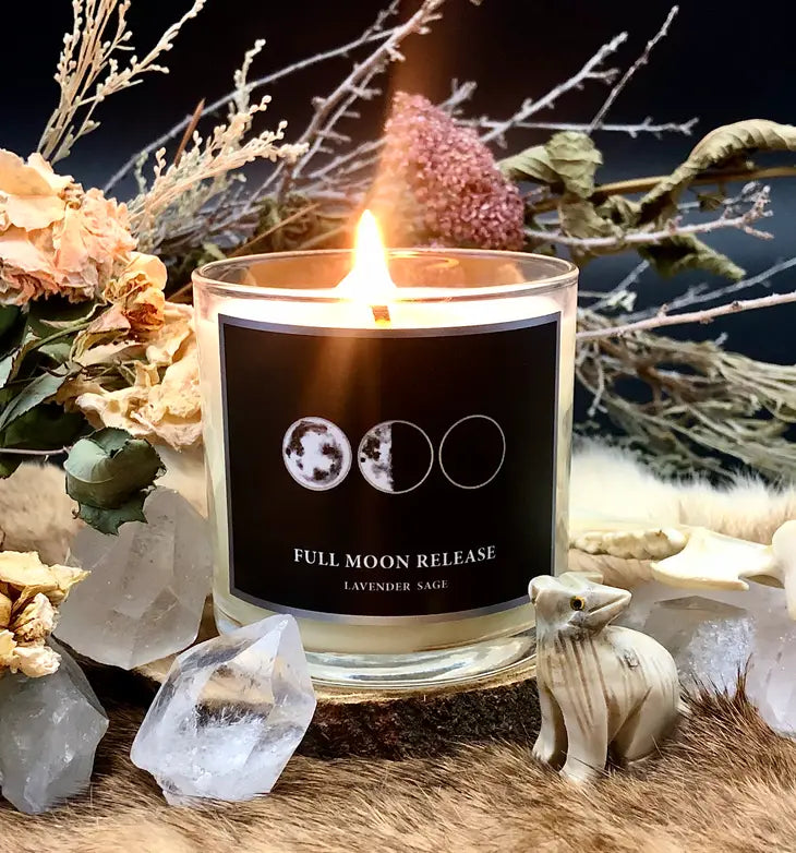 Full Moon Release Soy Candle - Natural Aromatherapy for Relaxation & Meditation | Perfect for Yoga, Spa Nights & Home Decor