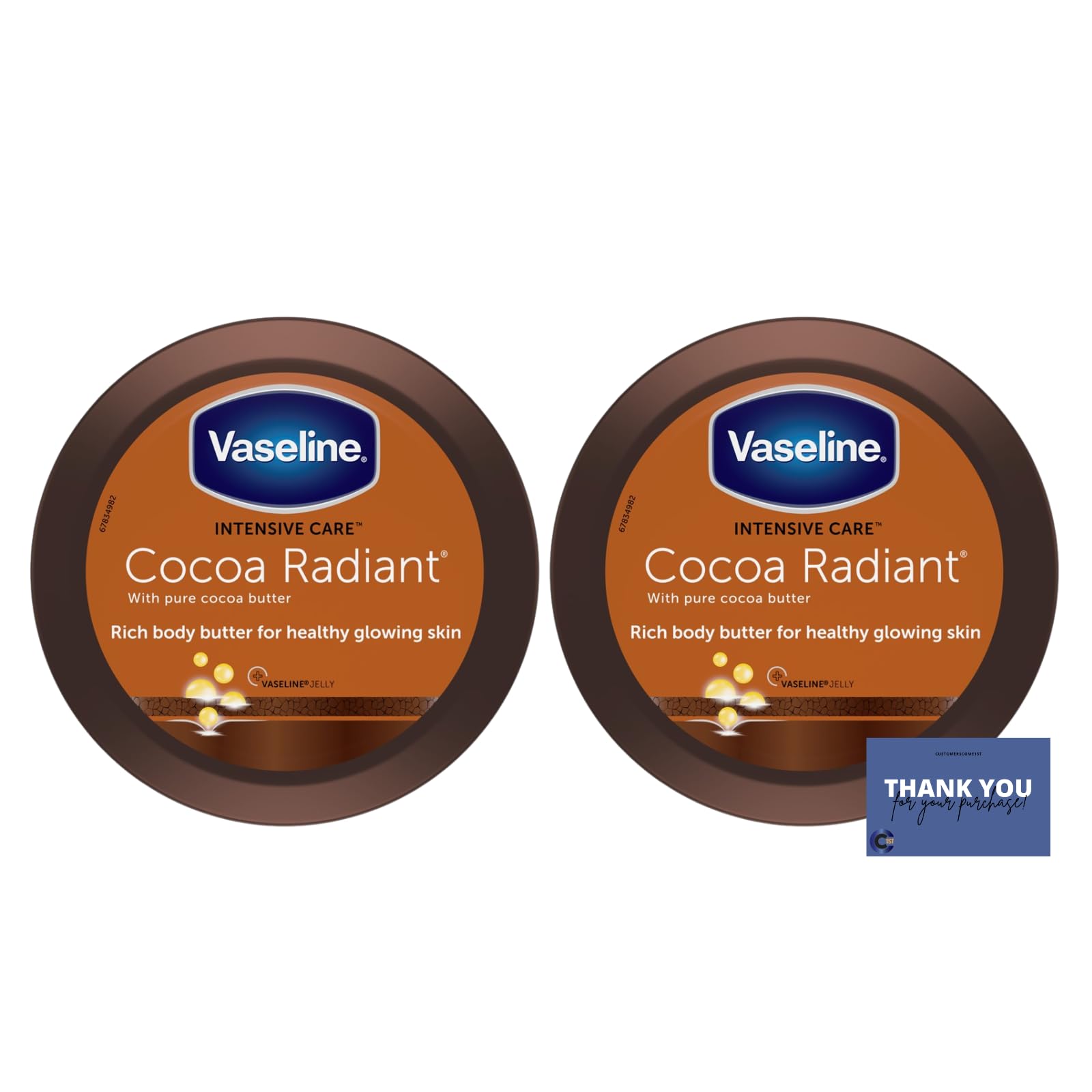 Cc1st Customers Come 1st Cocoa Body Butter - Vaseline Intensive Care Cocoa Radiant Moisturizing Body Lotion 250ml (Pack of 2) - Deep Hydration for Dry Skin, Perfect for Winter Care & Daily Nourishment