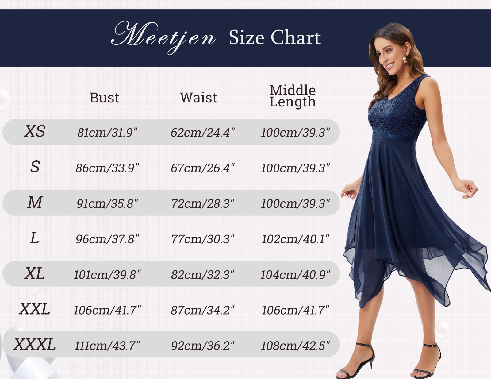 Meetjen Women's Elegant Lace Cocktail Party Dress 2025 - Handkerchief Hem A-Line Formal Gown for Wedding Guest, Bridesmaid & Prom | Perfect for Evening Events, Cocktail Parties & Special Occasions