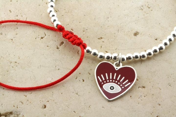 Enamel Red Heart Bead Bracelet for Women - Flying Heart Charm Jewelry for Valentine's Day Gifts & Everyday Wear