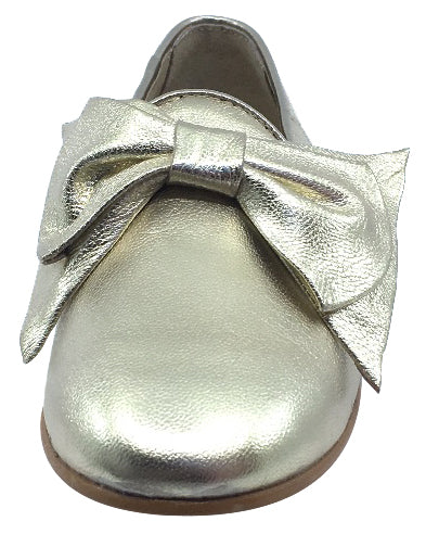 Luccini Bow Slip On Smoking Loafers for Women - Comfortable Flat Shoes with Rhinestone Decor, Perfect for Casual Wear, Office & Party Occasions