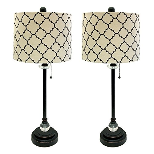Blk Moroccan Print Shade - 2 Pack