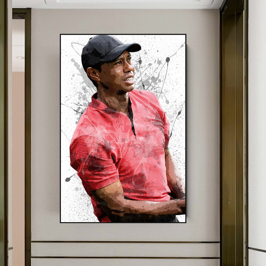 Tiger Woods Canvas Wall Art - High Quality Sports Decor for Golf Fans | Perfect for Home, Office & Man Cave Decorations