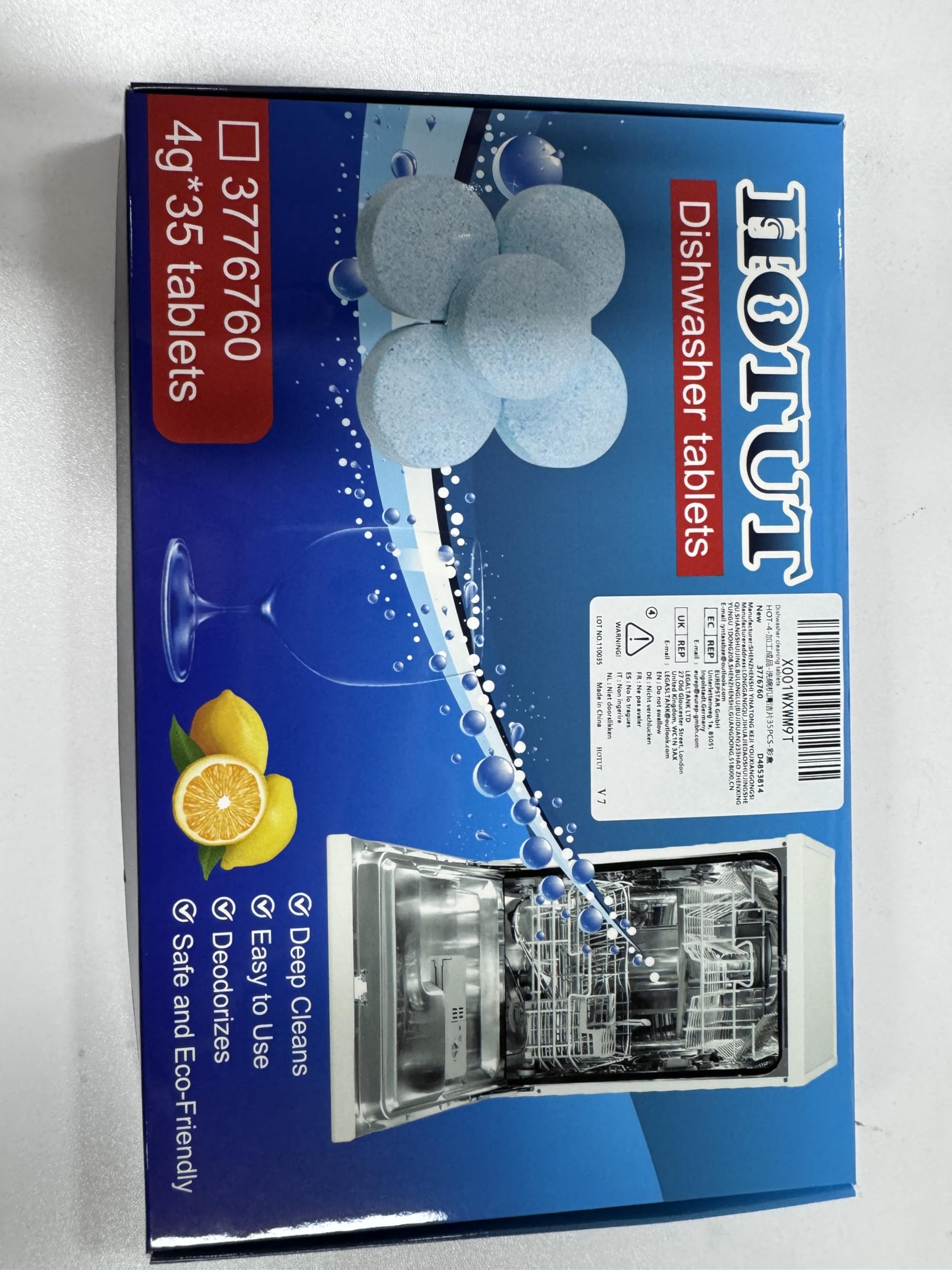 HOTUT Dishwasher Tablets - 35 Count Deep Cleaning Pods for Dishwashers & Washing Machines | Multi-Purpose Cleaner with Deodorizing, Descaling & Degreasing Power | Perfect for Kitchen, Laundry & Home Cleaning
