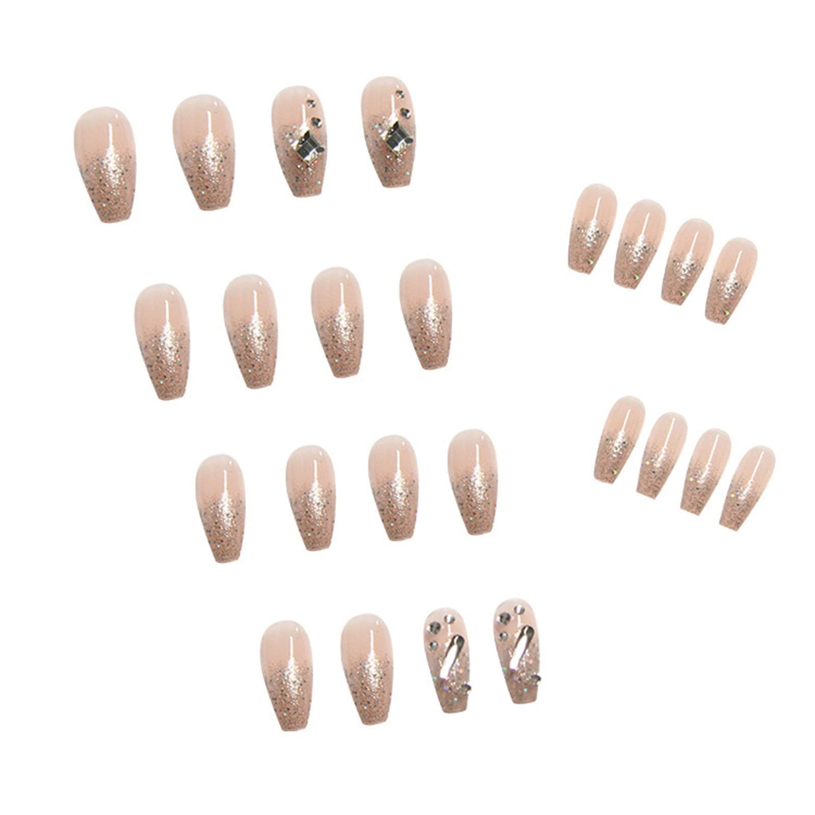 Short Dry Nail Polish Strips with 1ml Nail Glue - Removable Fake Nails for Women & Girls | Daily Wear, Party, Wedding & Special Occasion Nail Decorations