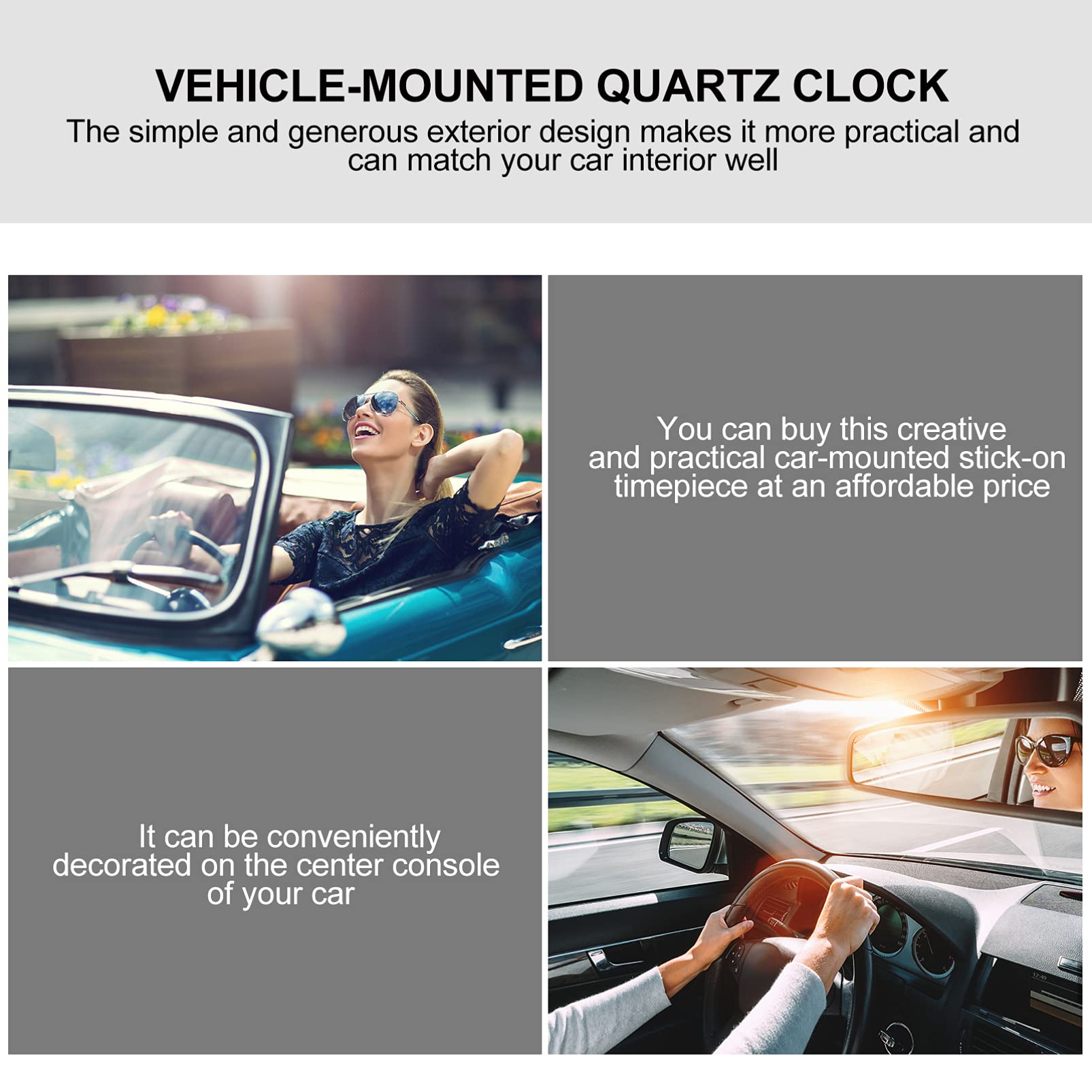1pc Mini Car Dashboard Clock with Luminous Display, Quartz Hygrometer, and Mount for Vehicles - Perfect for Night Driving and Interior Decoration