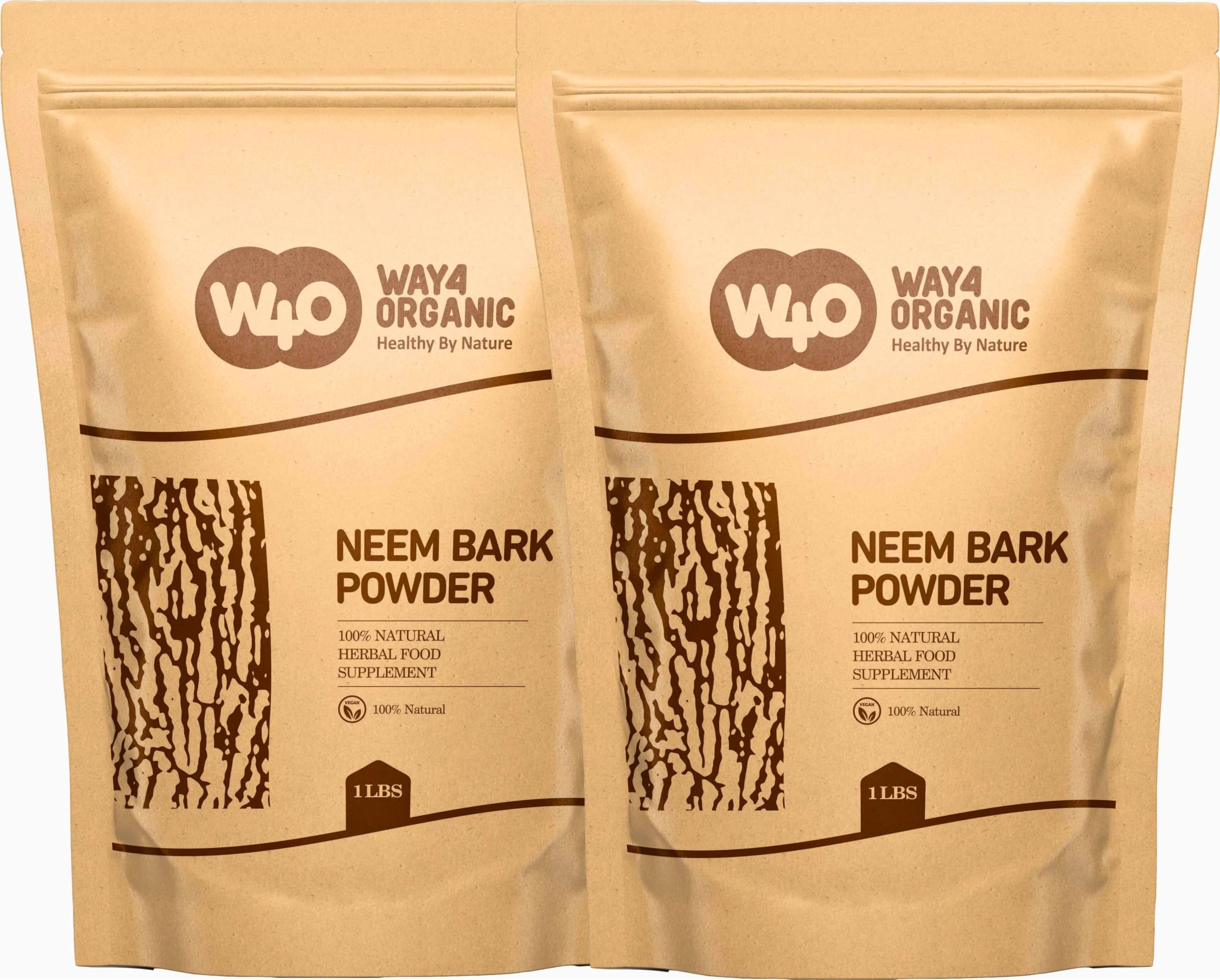 Organic Neem Bark Powder 16 Oz (1 lb) Pack of 2 - Natural Tooth Powder for Dental Care & Digestion Support - Herbal Remedy for Oral Hygiene, Gum Health & Detox - Perfect for Ayurvedic Routine & DIY Toothpaste
