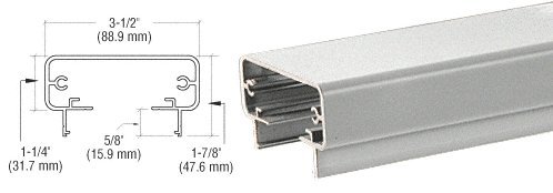 CRL Silver Metallic 200 Series 241-Inch Long Top Rail - 2TR241S - Perfect for Modern Window and Door Installations in Homes and Offices