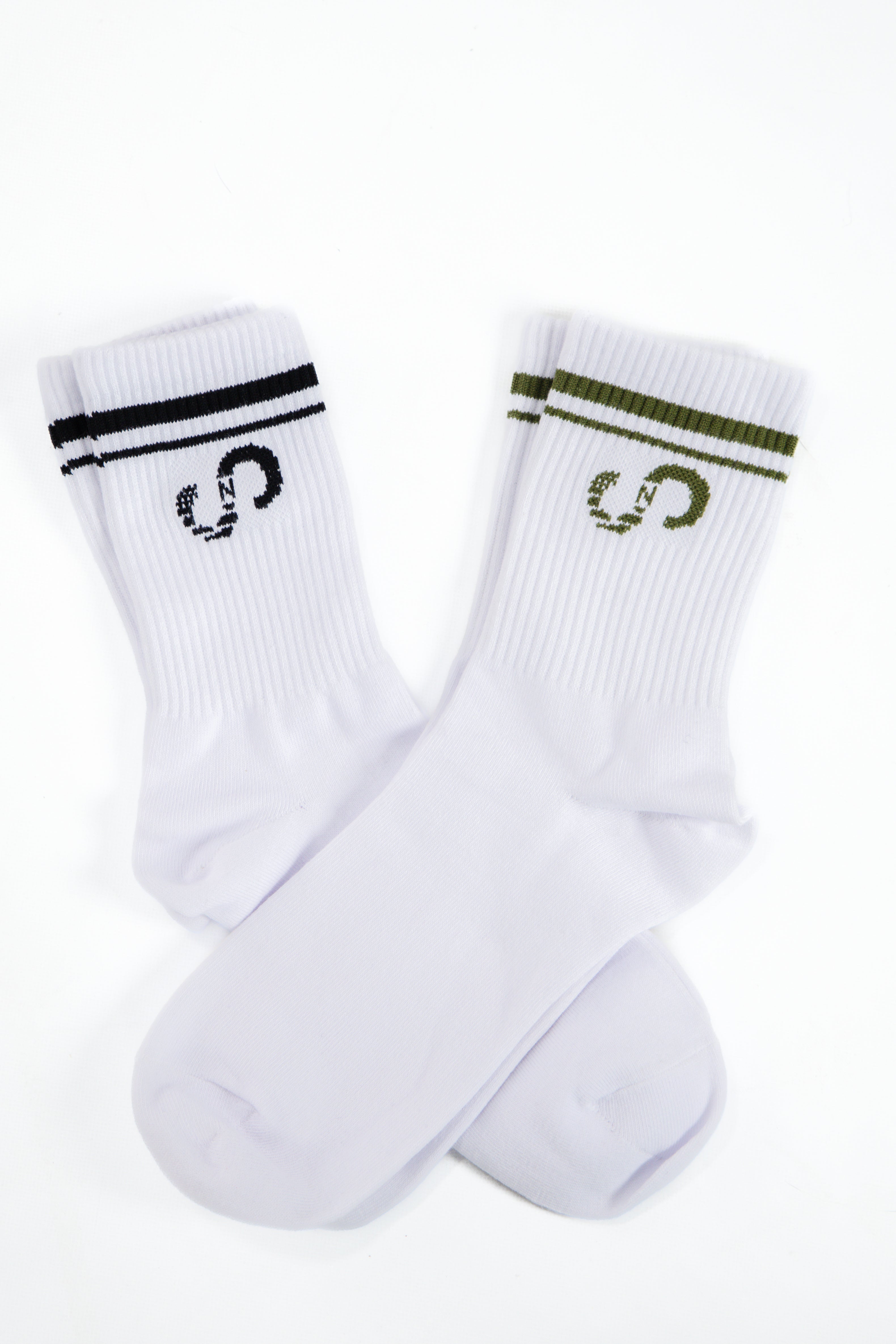 Durable Crew Socks 2-Pack - OD Green & Black for Men & Women - Comfortable Everyday Wear for Work, Hiking & Casual Outfits