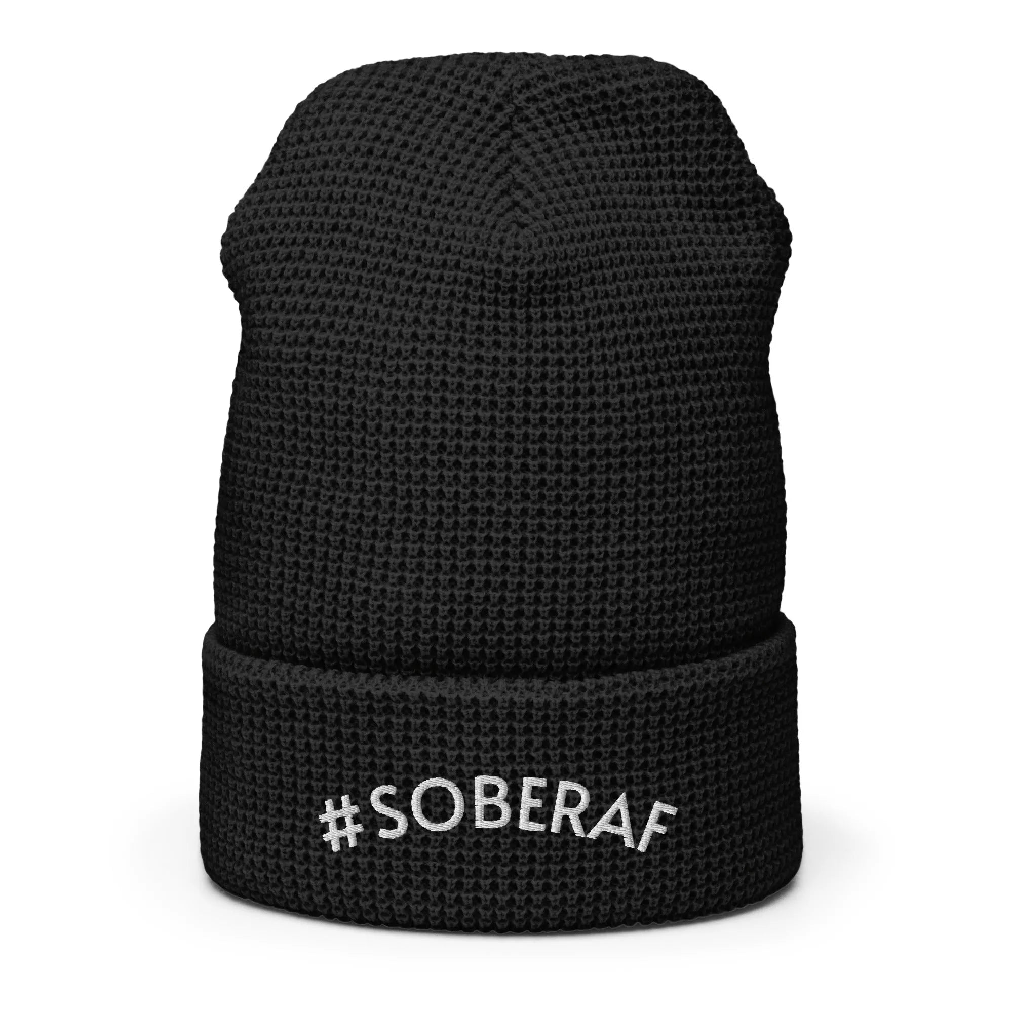 SOBERAF Waffle Beanie Hat for Men & Women - Warm Winter Knit Skull Cap with Waffle Texture - Perfect for Skiing, Snowboarding and Outdoor Activities