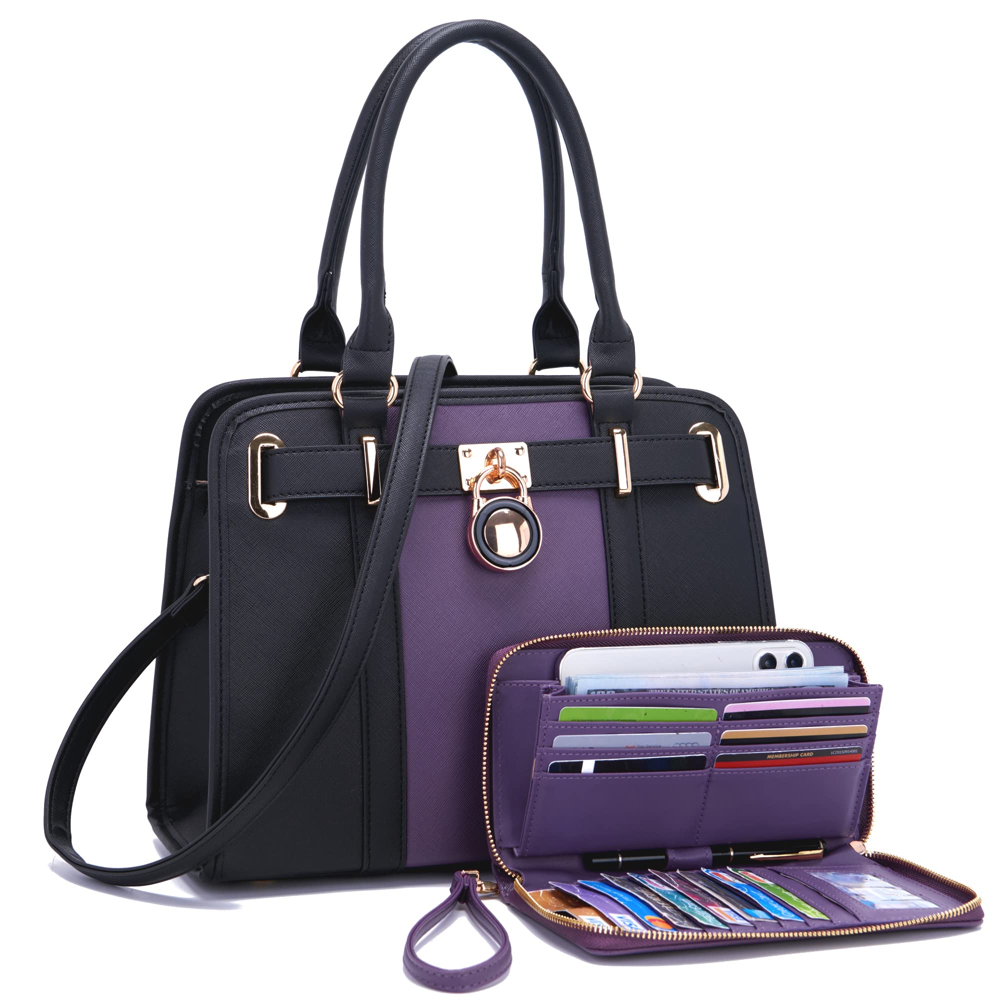 Women's Handbag Set - Shoulder & Tote Bag with Wallet for Work & Travel