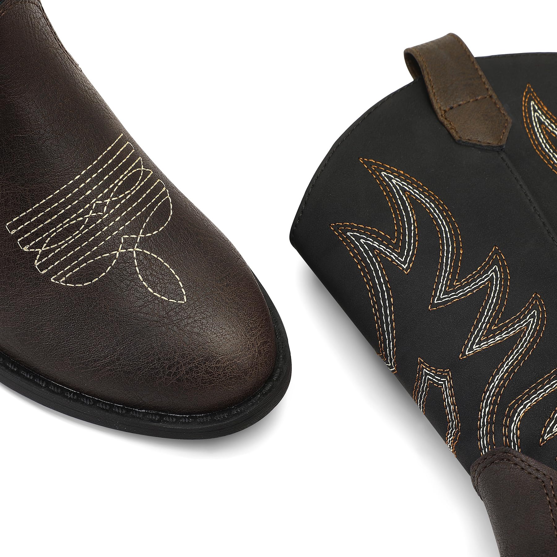 **K KomForme Western Cowboy Boots for Girls & Boys - Pointed Toe Mid-Calf Cowgirl Boots (Toddler/Kids) - Perfect for Rodeo, Halloween & Western Fashion**