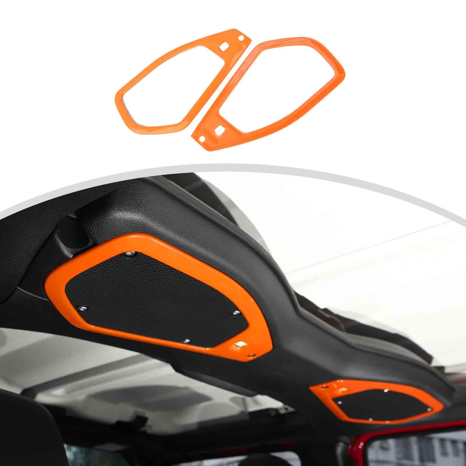 CheroCar Jeep Wrangler JL JLU & Gladiator JT Roof Speaker Cover Trim - Interior Accessories Compatible with 2024+ Models (Orange) - Perfect for Off-Road Adventures & Car Audio Upgrades