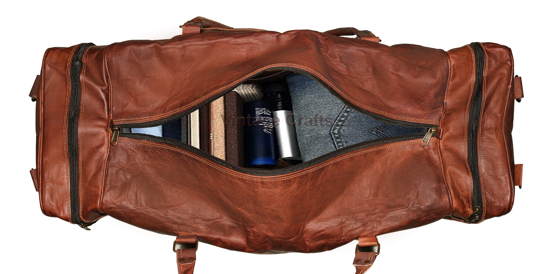Premium 32 Inch Large Leather Duffel Bag for Travel, Gym & Weekender - Single Pocket Carry-On Tote for Men & Women | Ideal for Business Trips, Sports Gear & Overnight Stays