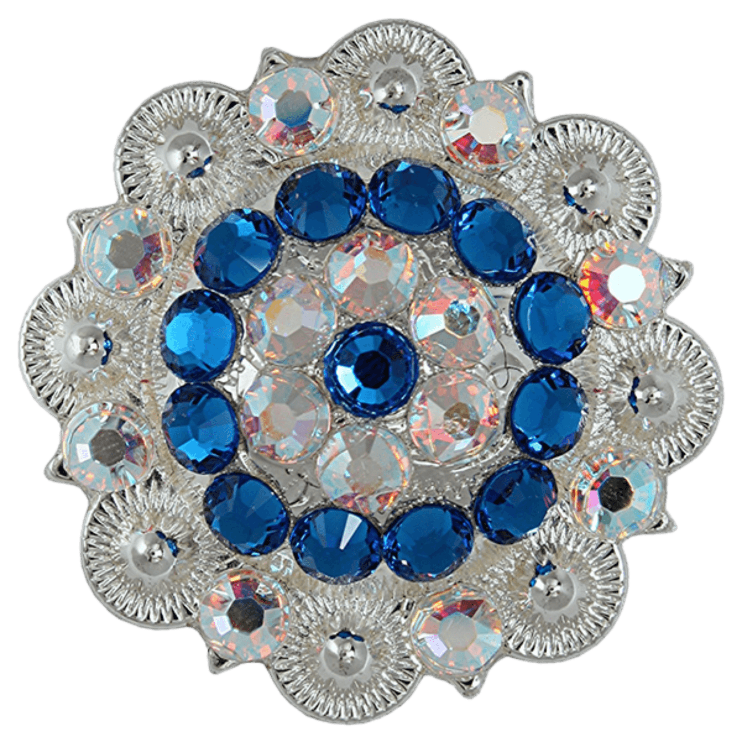 Bright Silver Capri & AB Crystal Conchos - 1