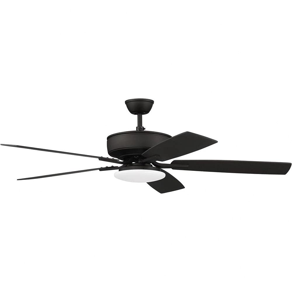 Craftmade P112ESP5-52ESPWLN 52 Inch Ceiling Fan with LED Light and Wall Control - 5 Reversible Espresso/Walnut Blades - Perfect for Living Room, Bedroom, and Outdoor Covered Patios