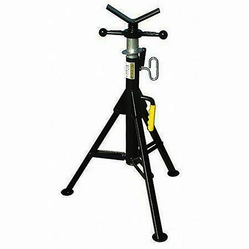 781300G Hi Fold-A-Jack V-Head Pipe Stand 24 Inch - Heavy Duty Adjustable Scaffold Support for Construction, Plumbing & HVAC Work