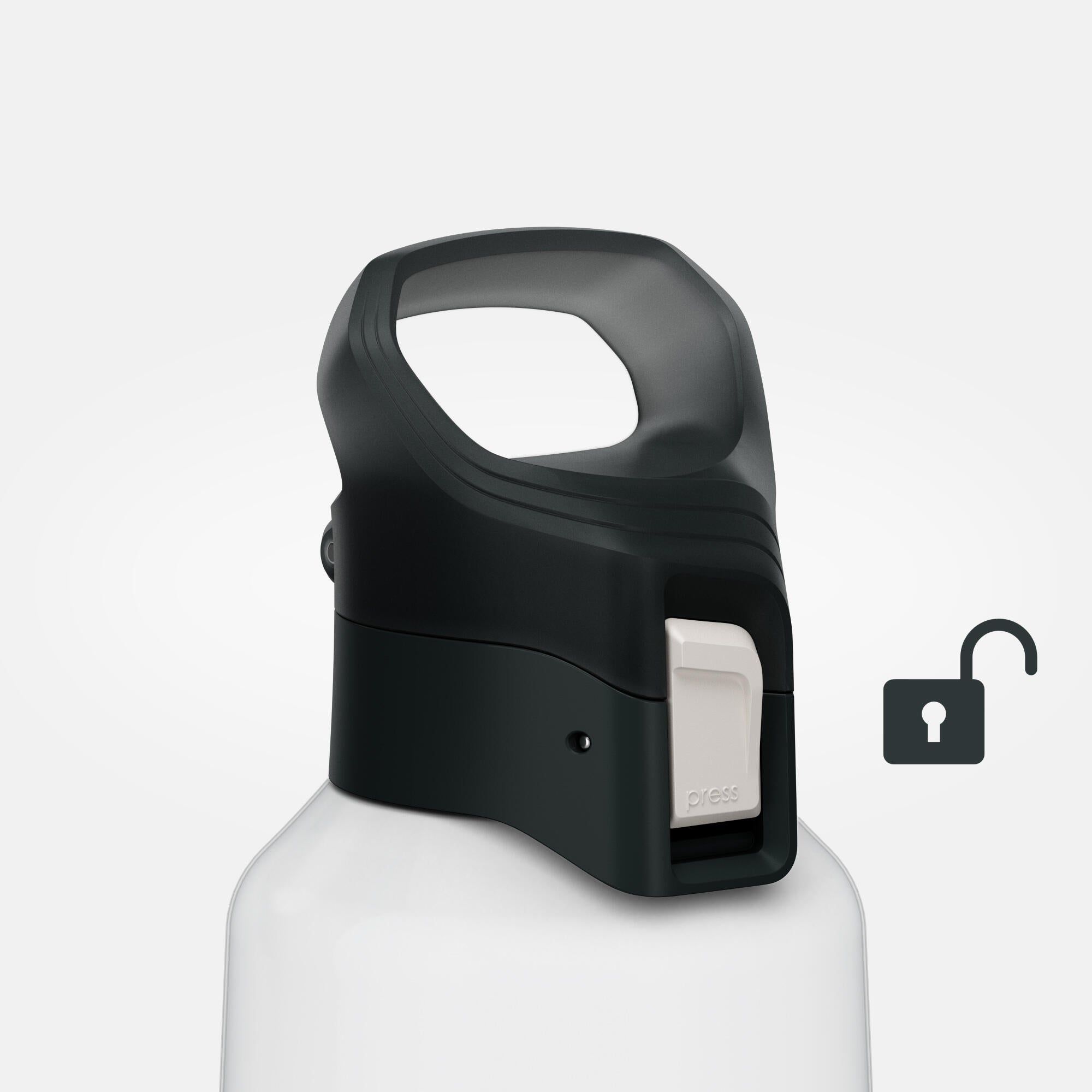 Quechua MH500 Quick Opening Flask - Lightweight & Durable Water Bottle for Hiking, Camping & Outdoor Adventures