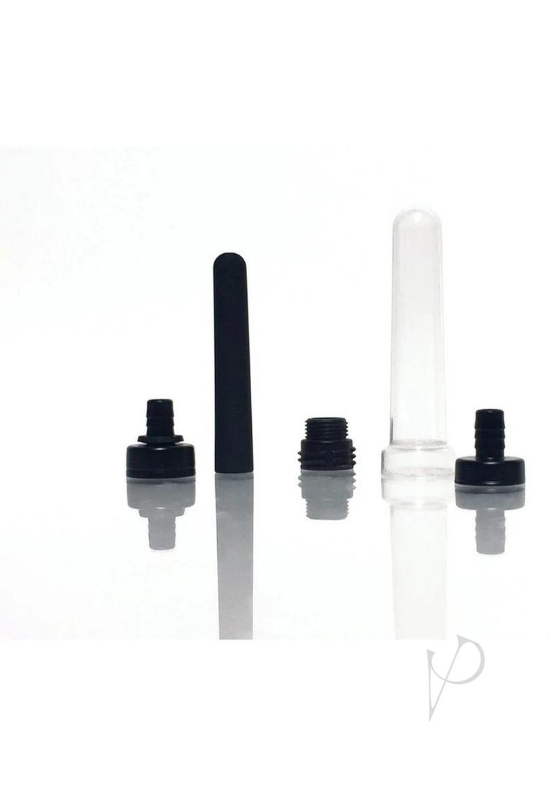 Boneyard The Skwert Silicone Douche Adapter Kit - 5 Piece Set in Black for Enema and Anal Cleansing | Perfect for Personal Hygiene and Preparation