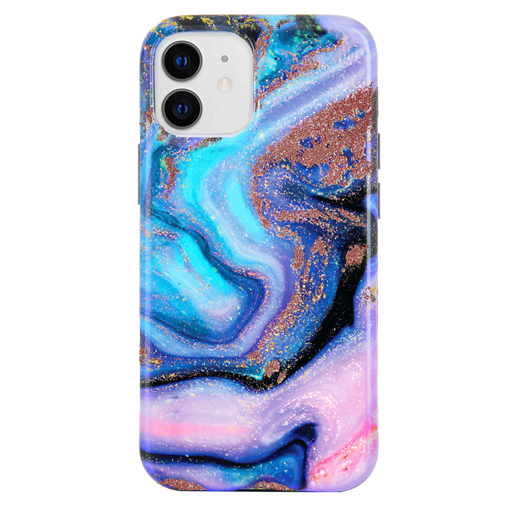 Sparkly Galaxy Glitter iPhone Case - Protective & Stylish Cover for iPhone 13/14/15 - Perfect for Parties, Night Out & Everyday Use