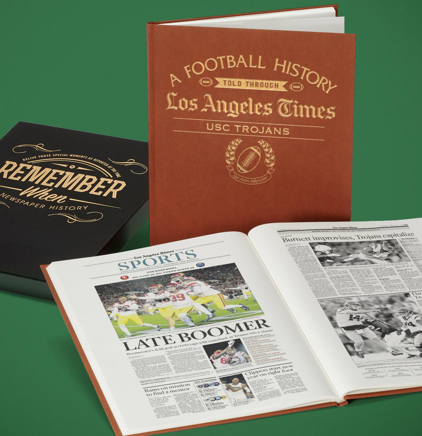 Personalized College Football Newspaper History Book - A3 Large Deluxe Hardcover | Custom Gift for Football Fans, Alumni & Students | Perfect for Graduation, Game Day & Memorabilia Collection
