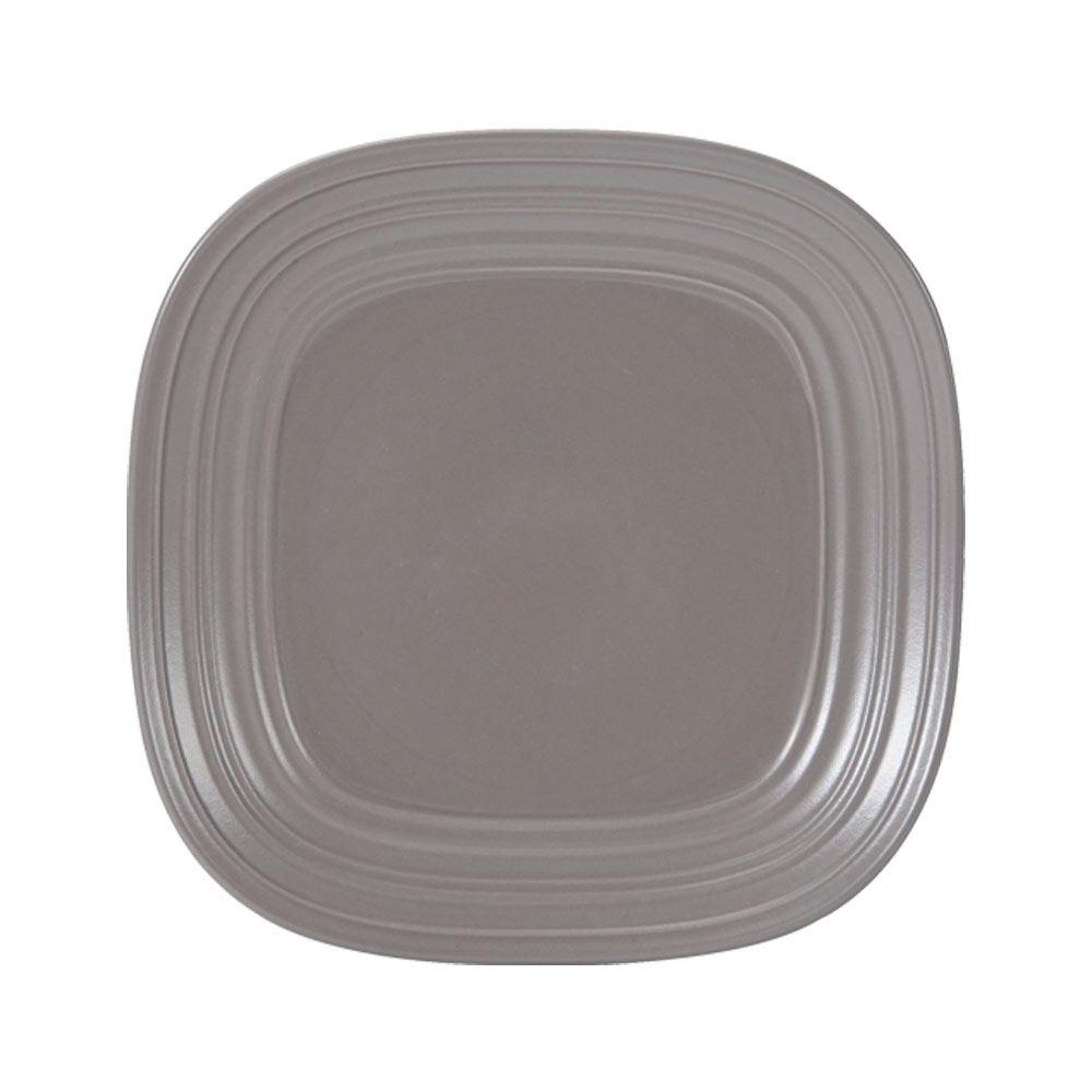 Swirl Mocha Square 4-Piece Dinner Plate Set - Elegant Square Plates for Modern Dining, Entertaining & Home Decor