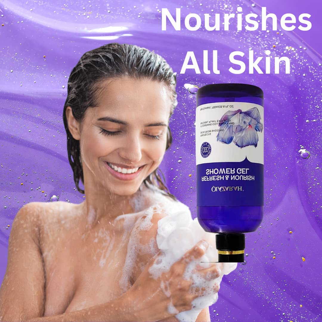 **Collagen-Infused Lavender Shower Gel with Natural Plant Extracts – Hydrating, Firming & Refreshing Body Wash – Paraben & Dye-Free – Pack of 3 – Perfect for Dry Skin & Relaxing Bath Time**