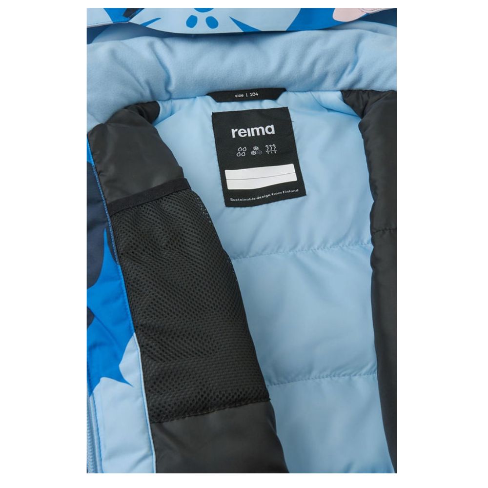 Reima Kiiruna Girls Ski Jacket - Waterproof Winter Coat for Kids, Bright Blue - Perfect for Snowboarding, Skiing & Outdoor Winter Activities