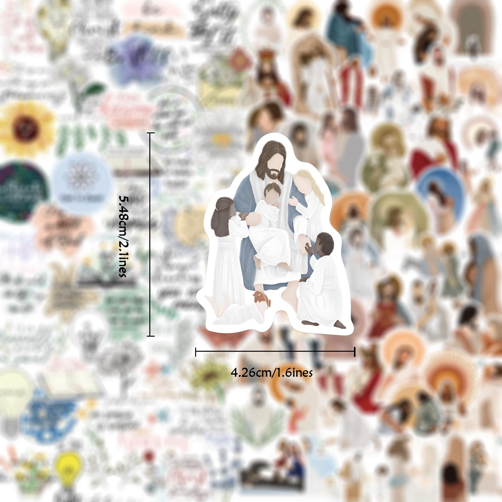 100Pcs Inspirational Christian Stickers - Bible Verse Faith Stickers with Jesus Quotes for Water Bottles, Laptops, Phone Cases, Planners & Journals | Perfect for Religious Gifts, Bible Study & Daily Motivation