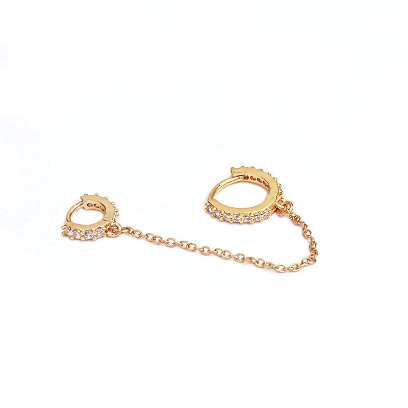 18K Gold Cartilage Huggie Hoop Earrings for Upper Lobe - Two Hole Piercing Jewelry | HSPJ274 | Perfect for Everyday Wear, Date Night & Special Occasions