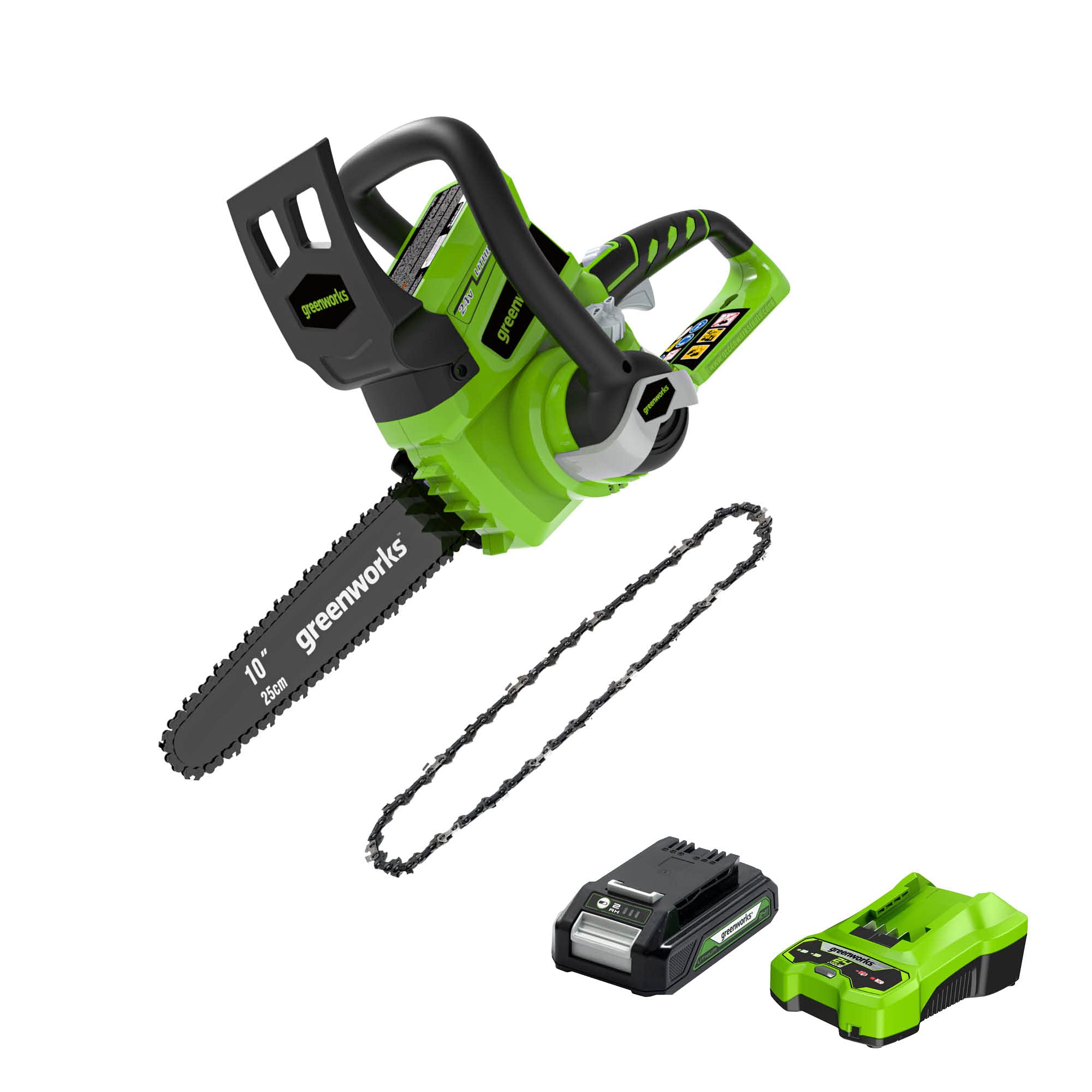 Greenworks 40V 16-Inch Cordless Chainsaw with 4Ah Battery & USB Power Bank - Includes Standard Charger - Perfect for Tree Trimming, Firewood Cutting, and Yard Maintenance