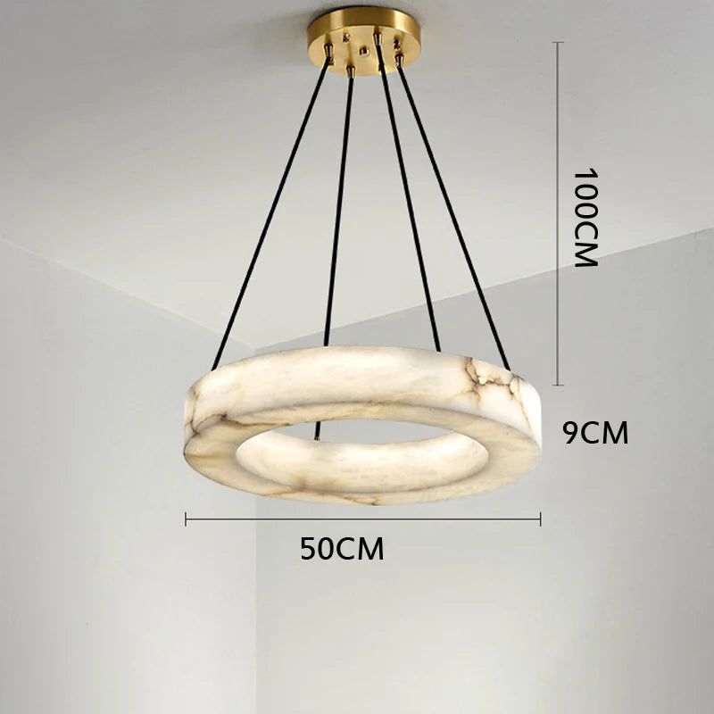 Spanish Natural Marble Chandelier - Elegant Ceiling Light Fixture for Dining Room, Living Room & Bedroom | Modern Luxury Home Decor Lighting