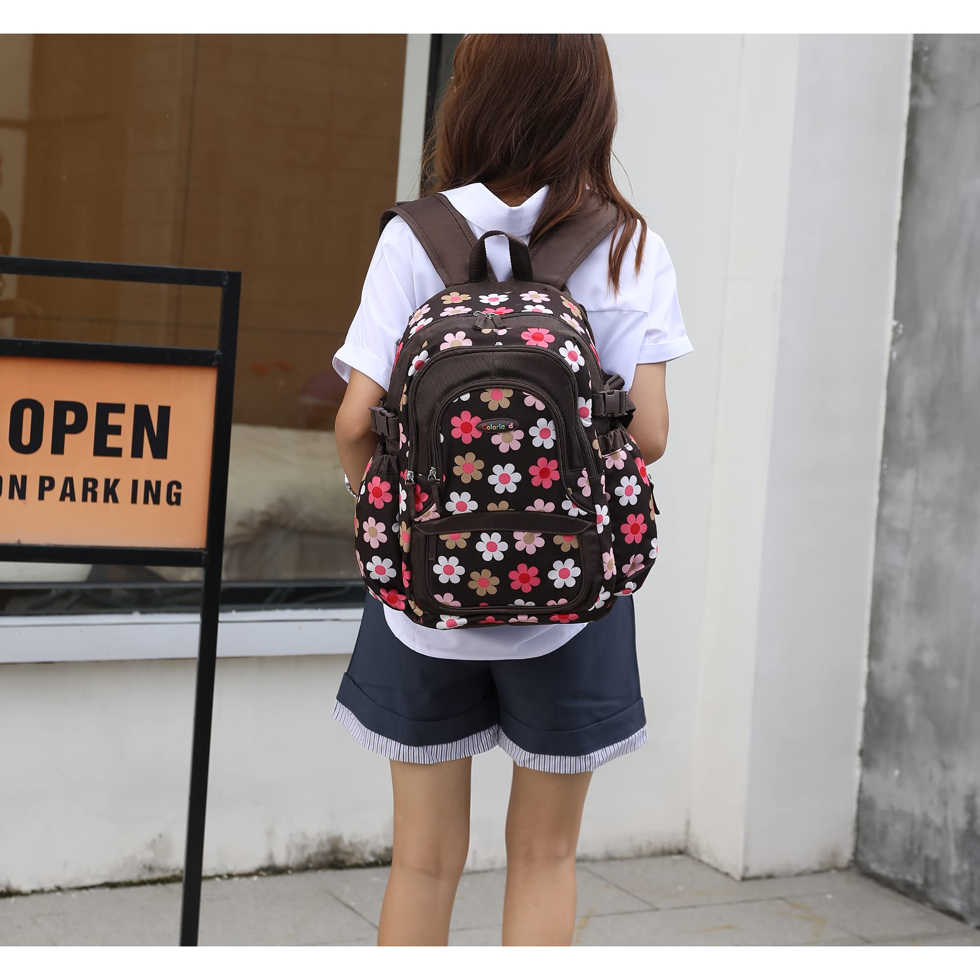 MKF Collection Large Travel Backpack for Women - Waterproof Polyester Carry-On Backpack with Multiple Pockets, Daypack for Work, School & Outdoor Adventures