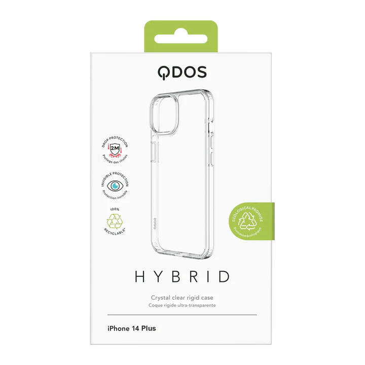QDOS HYBRID Clear Protective Case for iPhone 14 Plus - Shockproof & Scratch-Resistant Cover for Everyday Use, Travel, and Outdoor Activities