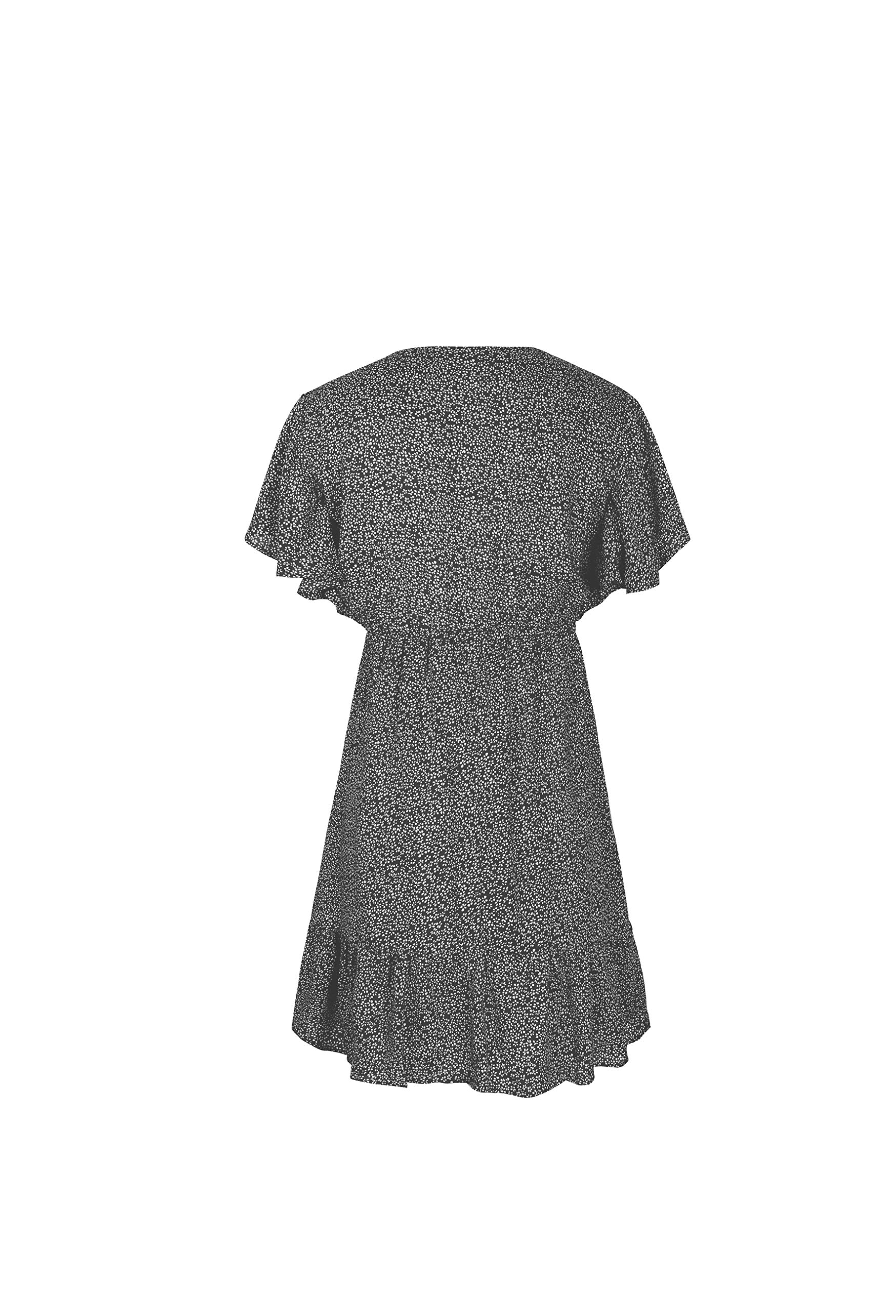 Women's Summer Sweet & Cute Wrap Dress - Ruffle Short Sleeve Floral Printed Flowy Mini Dress for Beach, Party & Casual Outings