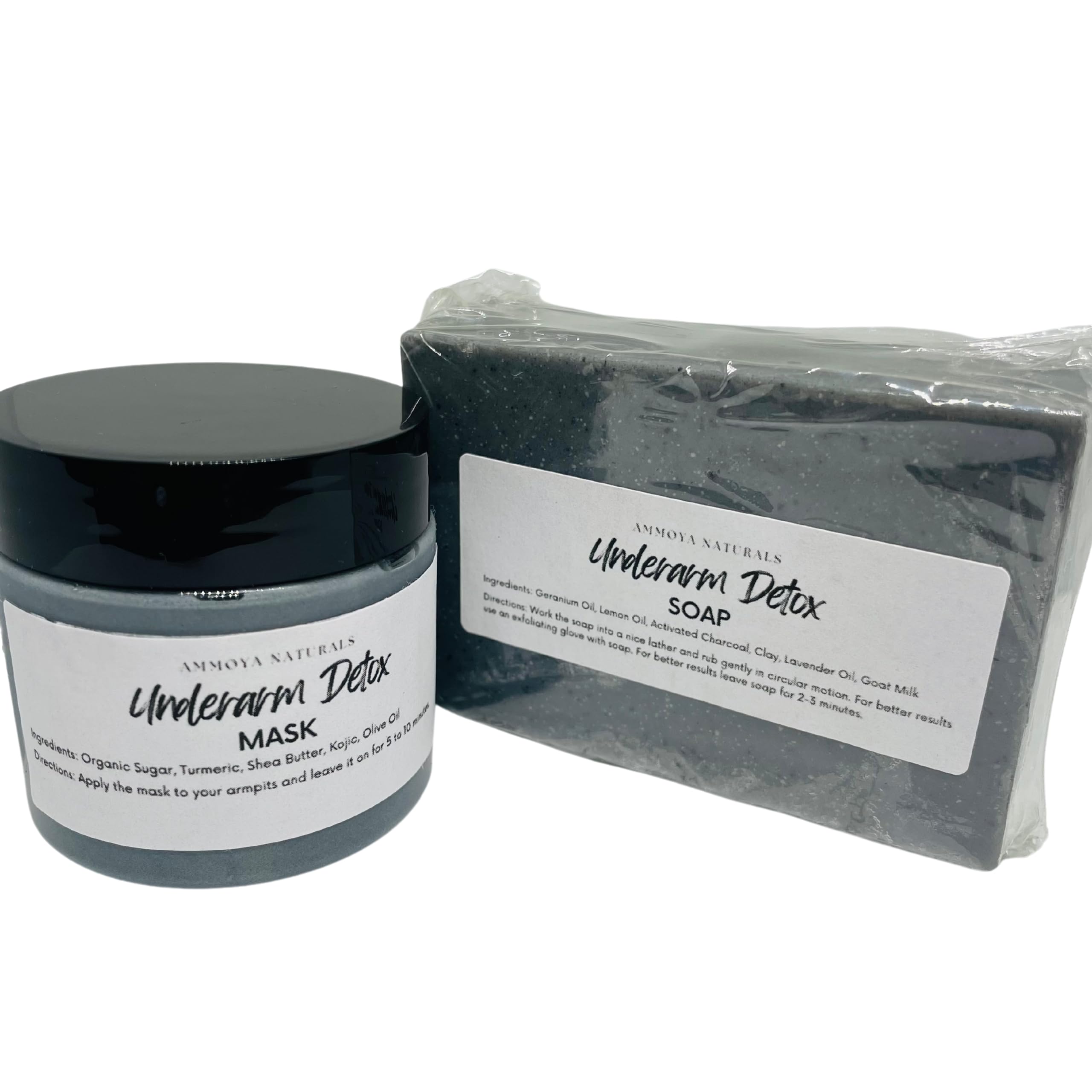 Underarm Detox Set - Lightening & Brightening Mask, Detox Soap, Exfoliating Charcoal & Clay Mask for Smooth & Radiant Skin | Perfect for Daily Skincare & Pre-Event Prep